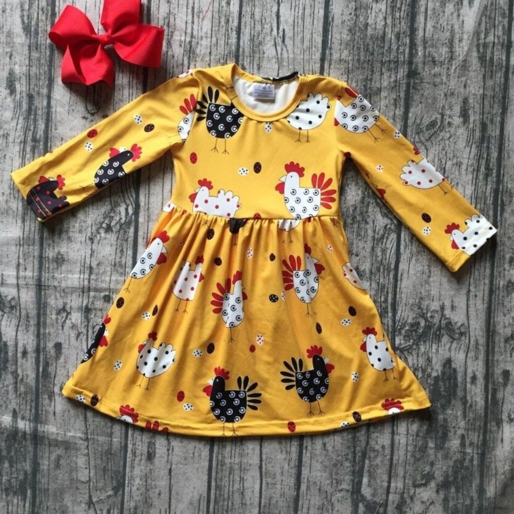 Boutique Chicken Girls Long Sleeve Dress